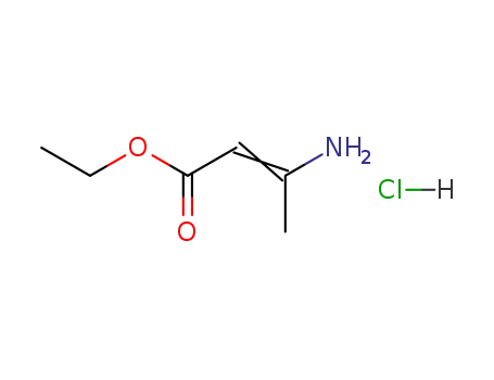 Molecular Structure of 89095-42-1 (2-Butenoic acid, 3-amino-, ethyl ester, hydrochloride)