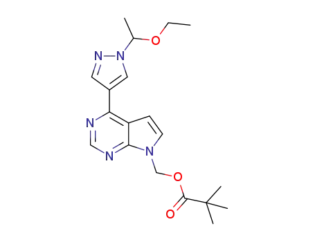 Molecular Structure of 1146629-76-6 ([4-[1-(1-ethoxyethyl)-1H-pyrazol-4-yl]-7H-pyrrolo[2,3-d]pyrimidin-7-yl]methyl)