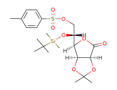 Molecular Structure of 150160-99-9 (2,3-O-Isopropylidene-5-O-tert-butyldimethylsilyl-6-O-(p-tolylsulfonyl)-D-mannono-1,4-lactone)