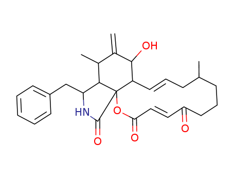 2H-Oxacyclotetradecino[2,3-d]isoindole-2,5,18-trione,6,7,8,9,10,12a,13,14,15,15a,16,17-dodecahydro-13-hydroxy-9,15-dimethyl-14-methylene-16-(phenylmethyl)-,(3E,9R,11E,12aS,13S,15S,15aS,16S,18aS)- cas 