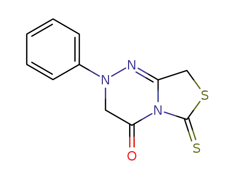 Molecular Structure of 98664-37-0 (6-thioxo-3,4,6,8-tetrahydro-2-phenyl-2H-thiazolo<3,4-c>-1,2,4-triazin-4-one)