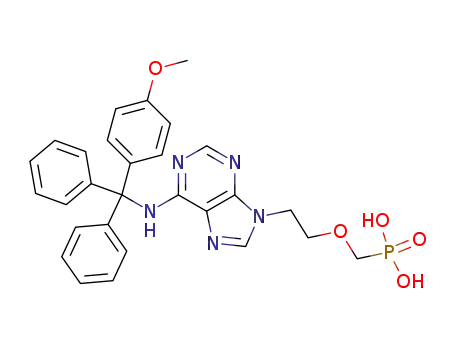 Molecular Structure of 153235-86-0 (N<sup>6</sup>-(4-monomethoxytrityl)-9-(2-phosphonomethoxyethyl)adenine)