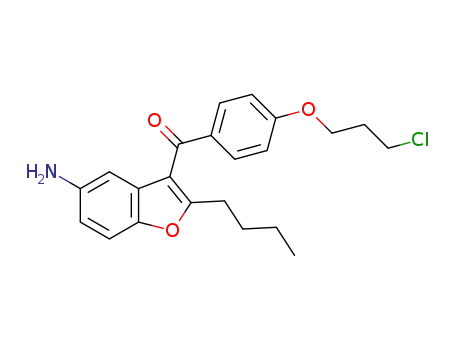 Molecular Structure of 1309476-89-8 ((4-(3-chloropropoxy)phenyl)(5-amino-2-butylbenzofuran-3-yl)methanone)