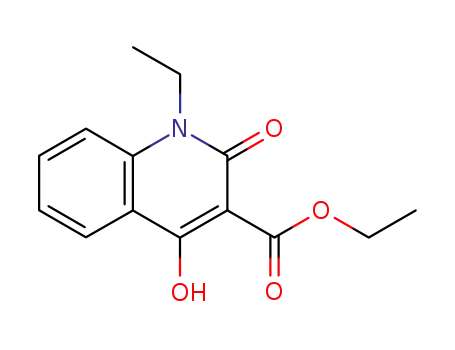 Molecular Structure of 52851-60-2 (3-Quinolinecarboxylic acid, 1-ethyl-1,2-dihydro-4-hydroxy-2-oxo-, ethyl ester)