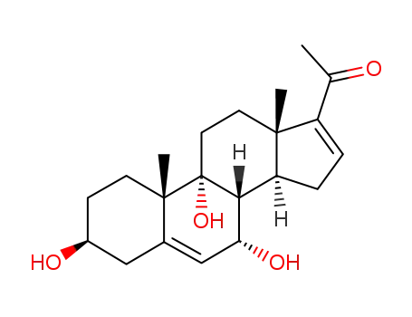 Molecular Structure of 28097-18-9 (3β,7α,9α-trihydroxypregna-5,16-dien-20-one)