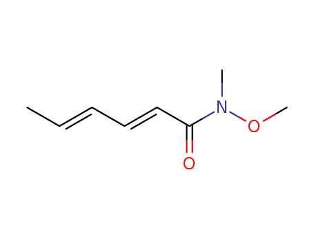 Molecular Structure of 121712-54-7 (2,4-Hexadienamide, N-methoxy-N-methyl-, (2E,4E)-)