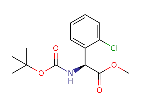 Molecular Structure of 1176305-58-0 ((S)-methyl 2-((tert-butoxycarbonyl)amino)-2-(2-chlorophenyl)acetate)
