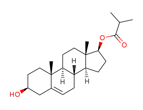 Molecular Structure of 52129-10-9 (isobutyric acid-(3β-hydroxy-androsten-(5)-yl-(17β)-ester))