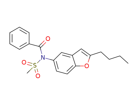 Molecular Structure of 1356536-12-3 (N-benzoyl-N'-(2-n-butyl-1-benzofuran-5-yl)-methanesulfonamide)