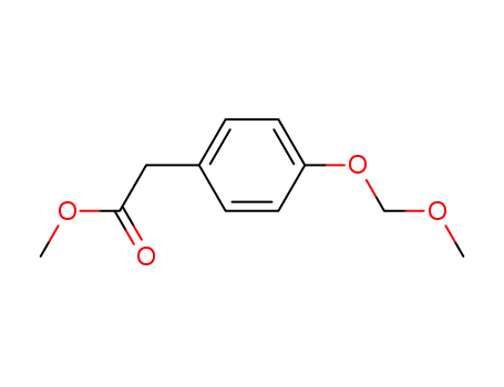 Molecular Structure of 100059-20-9 (Benzeneacetic acid, 4-(methoxymethoxy)-, methyl ester)