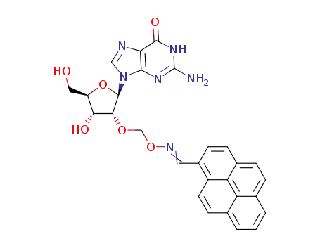 Molecular Structure of 1369323-66-9 (2'-O-(pyren-1-ylmethanimine-N-oxymethyl)guanosine)