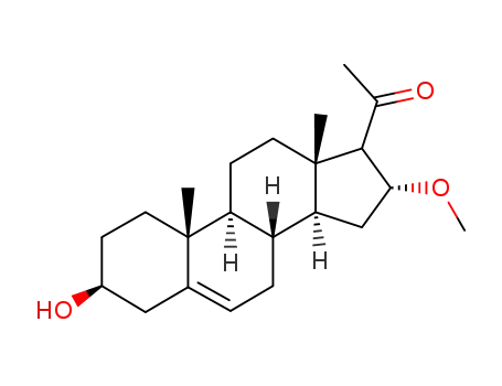 Molecular Structure of 68520-34-3 (3β-hydroxy-16α-methoxypregn-5-ene-20-one)