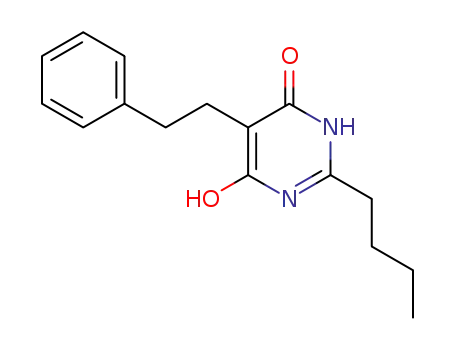 Molecular Structure of 223926-91-8 (2-butyl-6-hydroxy-5-phenethyl-3H-pyrimidin-4-one)