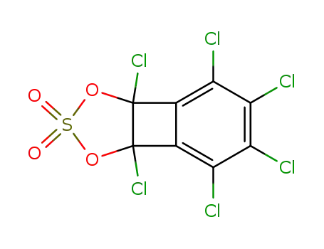 Molecular Structure of 84333-84-6 (2,3,4,5,7,8-Hexachlorbicyclo<4.2.0>octa-1,3,5-trien-7,8-diylsulfat)