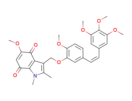 5-methoxy-3-((3,4,4',5-tetramethoxy-(Z)-stilbene-3'-yl)oxy)methyl-1,2-dimethylindole-4,7-dione