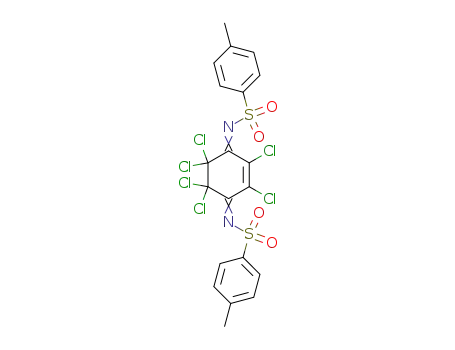 Molecular Structure of 173097-12-6 (2,3,5,5,6,6-Hexachloro-1,4-di-p-tolylsulfonylimino-2-cyclohexene)