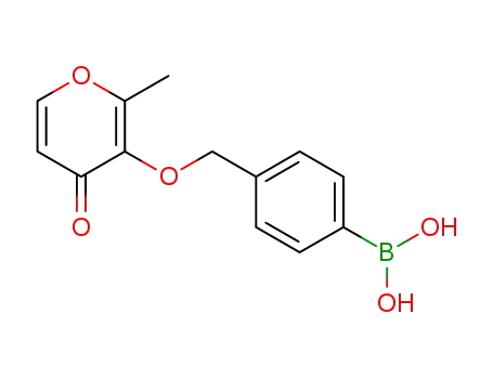 Molecular Structure of 1325206-83-4 (4-(((2-methyl-4-oxo-4H-pyran-3-yl)oxy)methyl)phenylboronic acid)