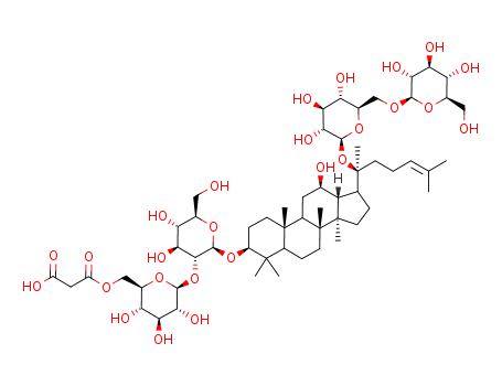 b-D-Glucopyranoside, (3b,12b)-20-[(6-O-b-D-glucopyranosyl-b-D-glucopyranosyl)oxy]-12-hydroxydammar-24-en-3-yl2-O-[6-O-(carboxyacetyl)-b-D-glucopyranosyl]-