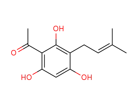 Molecular Structure of 27364-71-2 (Ethanone, 1-[2,4,6-trihydroxy-3-(3-methyl-2-butenyl)phenyl]-)