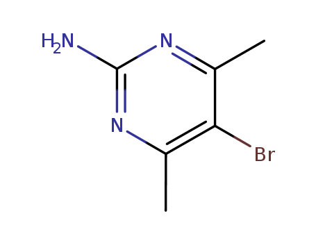  Click for larger view .Molecular Structure of 4214-57-7 (2-Amino-5-bromo-4,6-dimethylpyrimidine)