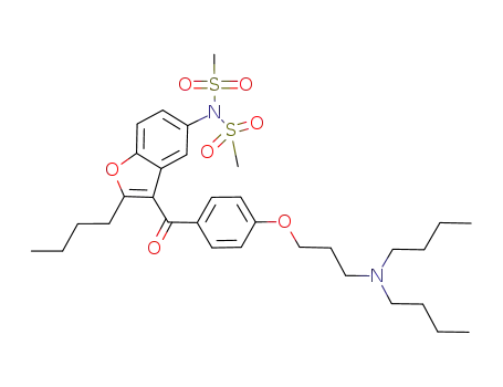 Molecular Structure of 141626-57-5 (N-(2-butyl-3-(4-(3-(dibutylamino)propoxy)-benzoyl)benzofuran-5-yl)-N-(methylsulfonyl)methanesulfonamide)
