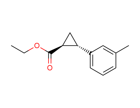 Molecular Structure of 114095-56-6 (Cyclopropanecarboxylic acid, 2-(3-methylphenyl)-, ethyl ester,
(1R,2R)-rel-)