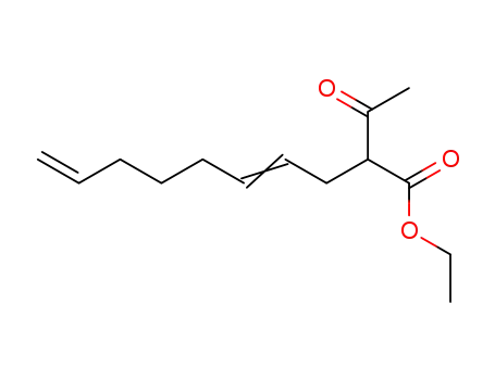 Molecular Structure of 25017-00-9 (4,9-Decadienoic acid, 2-acetyl-, ethyl ester)