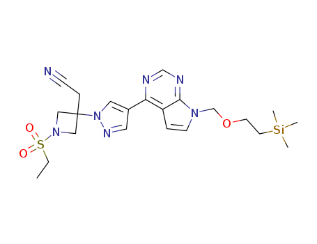 2-(1-(ethylsulfonyl)-3-(4-(7-((2-(trimethylsilyl)ethoxy)methyl)-7H-pyrrolo[2,3-d]pyrimidin-4-yl)-1H-pyrazol-1-yl)azetidin-3-yl)acetonitrile,1187594-13-3