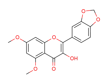 Molecular Structure of 859439-36-4 (2-benzo[1,3]dioxol-5-yl-3-hydroxy-5,7-dimethoxy-chromen-4-one)