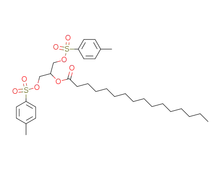 Molecular Structure of 65266-83-3 (Hexadecanoic acid 2-(toluene-4-sulfonyloxy)-1-(toluene-4-sulfonyloxymethyl)-ethyl ester)