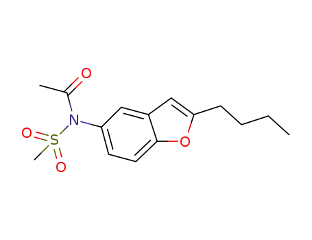 Molecular Structure of 1356536-10-1 (N-acetyl-N'-(2-n-butyl-1-benzofuran-5-yl)-methanesulfonamide)