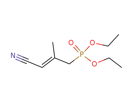 Molecular Structure of 82648-70-2 (Phosphonic acid, (3-cyano-2-methyl-2-propenyl)-, diethyl ester, (E)-)