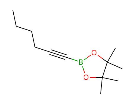 Molecular Structure of 159087-40-8 (2-(Hex-1-yn-1-yl)-4,4,5,5-tetramethyl-1,3,2-dioxaborolane)