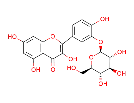 Molecular Structure of 19254-30-9 (2-hydroxy-5-(3,5,7-trihydroxy-4-oxo-4H-chromen-2-yl)phenyl D-glucopyranoside)