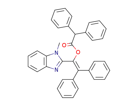 Molecular Structure of 57301-63-0 (2-<1'-(Diphenylacetoxy)-2',2'-diphenylethenyl>-1-methyl-benzimidazole)