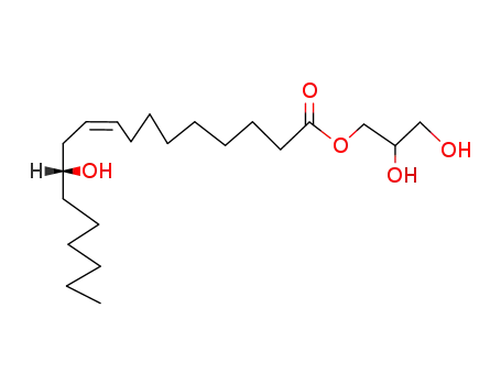 Molecular Structure of 141-08-2 (2,3-dihydroxypropyl 12-hydroxy-9-octadecenoate)