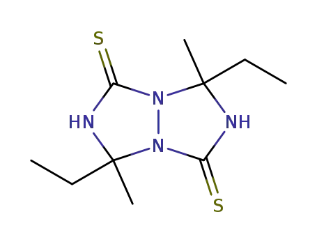 Molecular Structure of 52578-79-7 (3,7-diethyl-3,7-dimethyl-tetrahydro-[1,2,4]triazolo[1,2-<i>a</i>][1,2,4]triazole-1,5-dithione)
