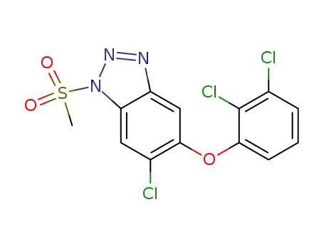 Molecular Structure of 139368-74-4 (3-N-(methanesulfonyl)-5-chloro-6-(2,3dichlorophenoxy)-benzotriazole)