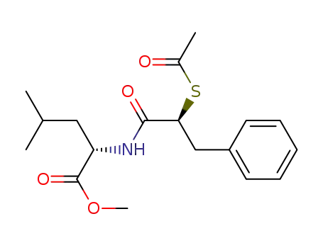 Molecular Structure of 81110-17-0 (L-Leucine, N-[2-(acetylthio)-1-oxo-3-phenylpropyl]-, methyl ester, (S)-)
