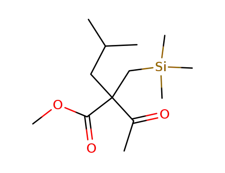Molecular Structure of 67262-89-9 (Pentanoic acid, 2-acetyl-4-methyl-2-[(trimethylsilyl)methyl]-, methyl ester)