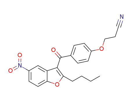 Molecular Structure of 1401355-76-7 ((5-nitro-2-butylbenzofuran-3-yl)-[4-(2-cyanoethoxy)phenyl]methanone)