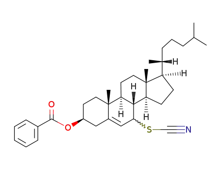Molecular Structure of 122337-82-0 (7-thiocyanatocholest-5-en-3β-ol benzoate)