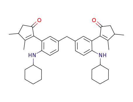 Molecular Structure of 943406-22-2 (4-(3-(3,4-dimethylcyclopenta-1,3-dienone)-4-(cyclohexylamino)benzyl)-2-(3,4-dimethylcyclopenta-1,3-dienone)-N-cyclohexylbenzeneamine)