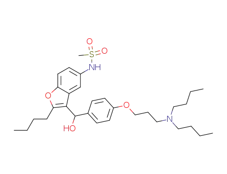 Molecular Structure of 141644-94-2 (N-(2-butyl-3-{[4-(3-dibutylaminopropoxy)-phenyl]-hydroxymethyl}-benzofuran-5-yl)-methanesulfonamide)