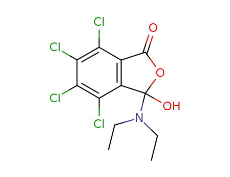 Molecular Structure of 80992-11-6 (4,5,6,7-tetrachloro-3-diethylamino-3-hydroxyphthalide)