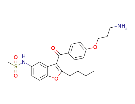 Molecular Structure of 1026754-33-5 (N-[2-butyl-3-{4-[(3-amino)propoxy]benzoyl}-1-benzofuran-5-yl]-methansulfonamide)