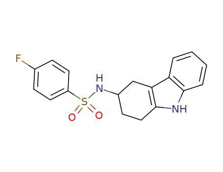 Molecular Structure of 116650-12-5 (4-fluoro-N-(2,3,4,9-tetrahydro-1H-carbazol-3-yl)benzenesulfonamide)