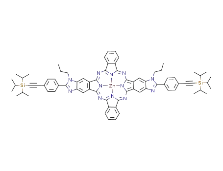 Molecular Structure of 887928-99-6 (dibenzo[g,q]-(2-{4-(2-triisopropylsilylethynyl)phenyl}-1-propylbenzimidazo[5,6-b:5',6'-l])porphyrazinatozinc(II)-C<sub>2</sub>v)