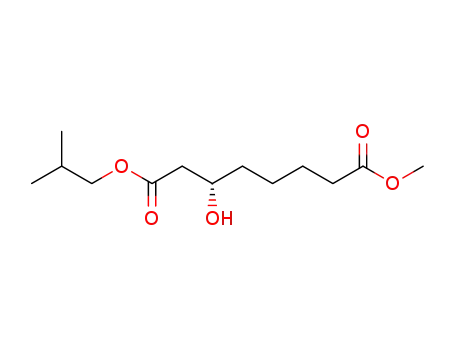 Molecular Structure of 142886-36-0 (1-O-Isobutyl 8-O-methyl (3S)-3-hydroxyoctanedioate)