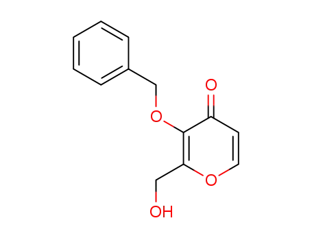 Molecular Structure of 119736-15-1 (2-(hydroxymethyl)-3-(phenylmethoxy)-4H-pyran-4-one)